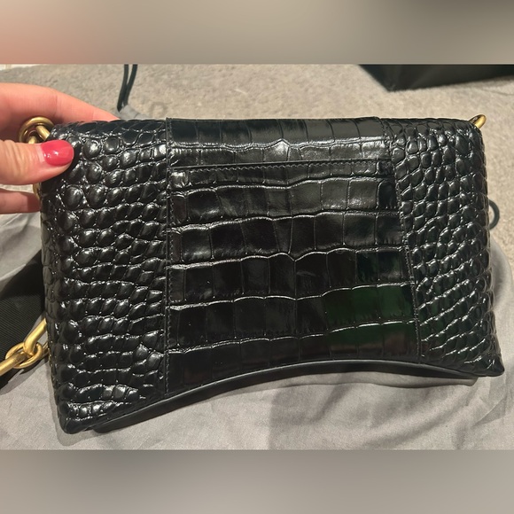 BALENCIAGA
Women's Downtown Xs Shoulder Bag Crocodile Embossed in Black - Picture 2 of 10